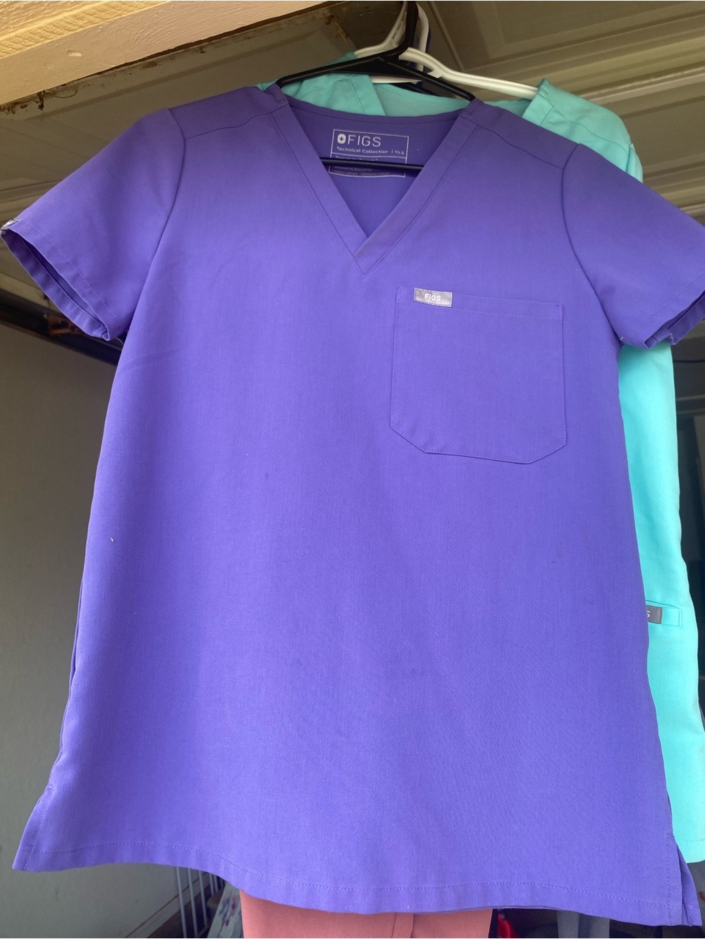 Figs Purple V-Neck Medical Scrub Top